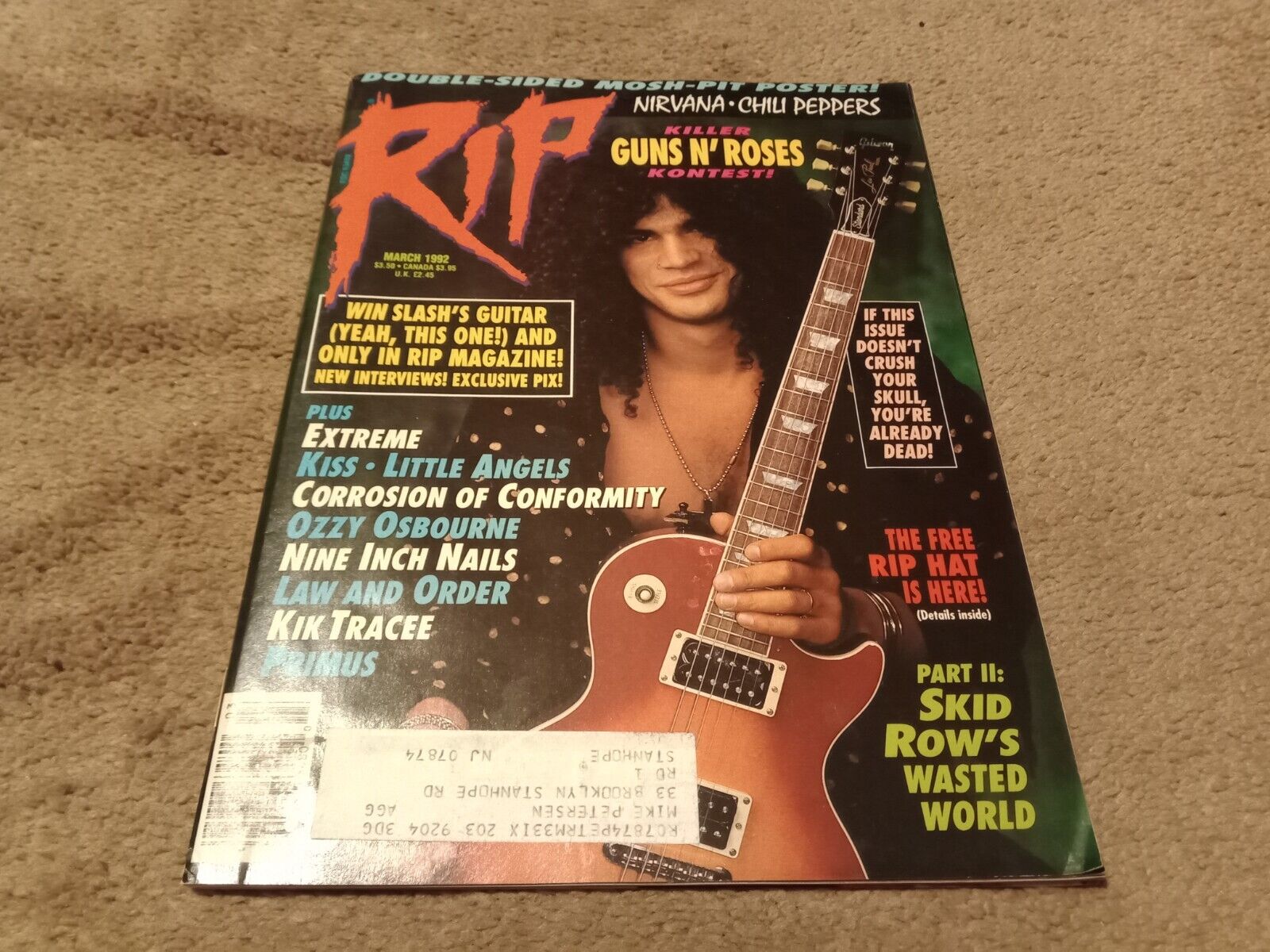 Rip 1992 Rock Magazine Guns N Roses Nirvana Kiss Skid Row Chris Cornell