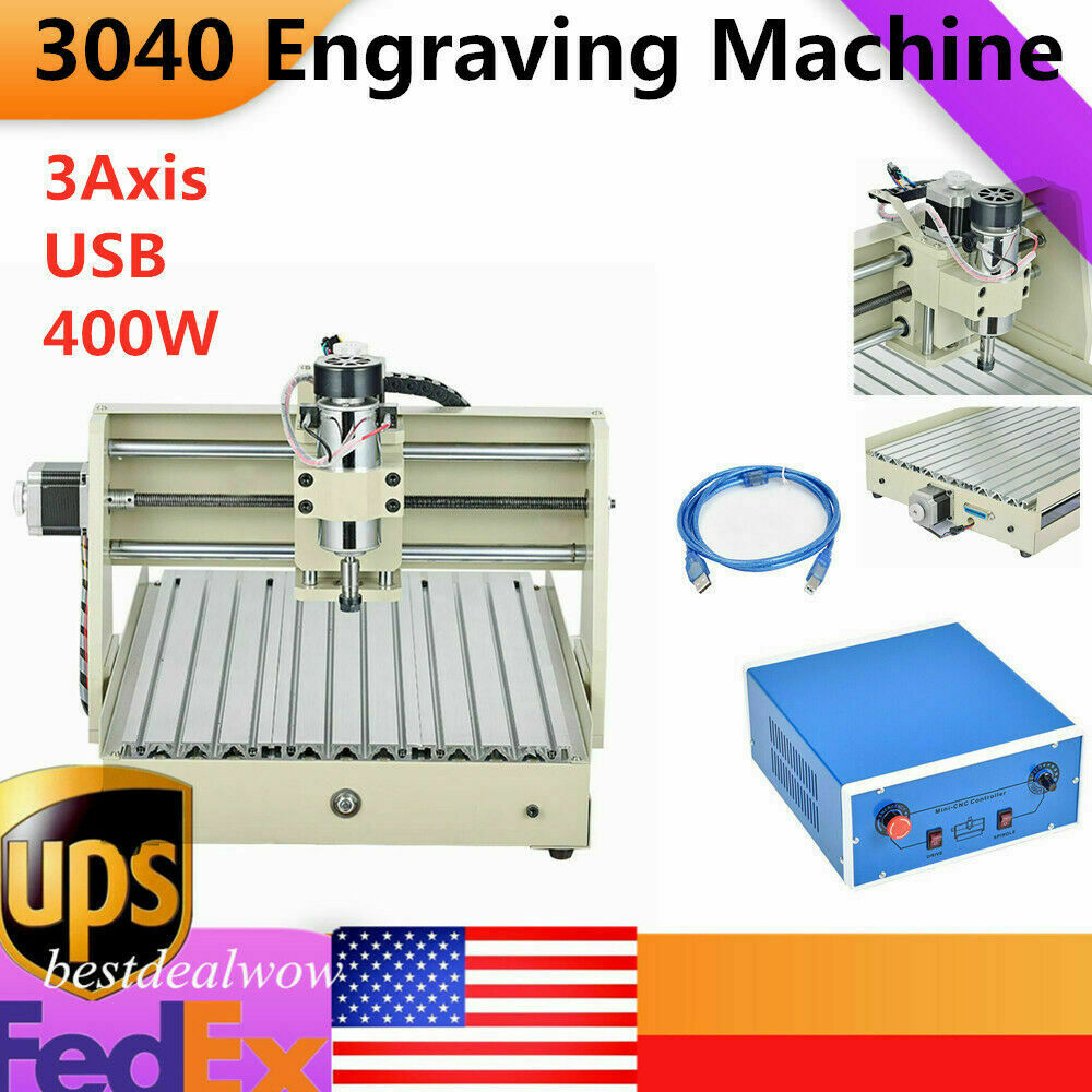 3axis Usb 3040 Cnc Router Engraver 0.4kw Engraving Carving Drill Machine Cutter