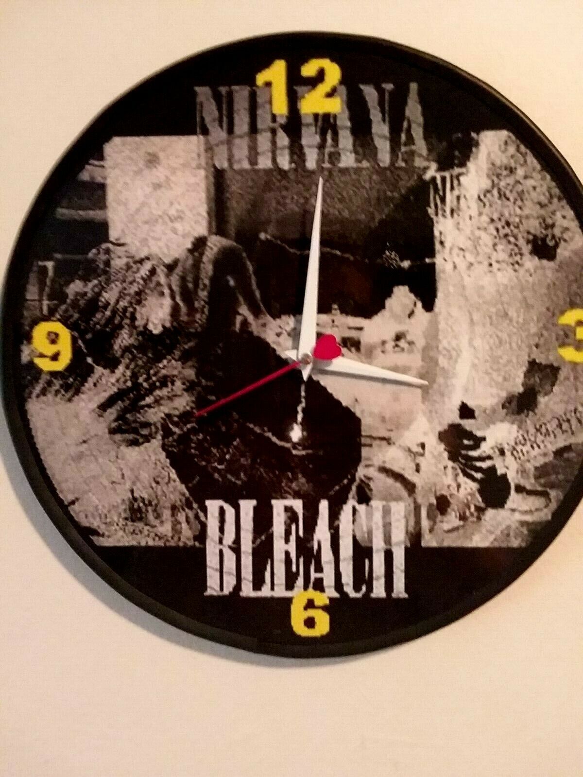 Nirvana - Bleach - 12 Inch Quartz Wall Clock - Kurt Cobain / Free Priority