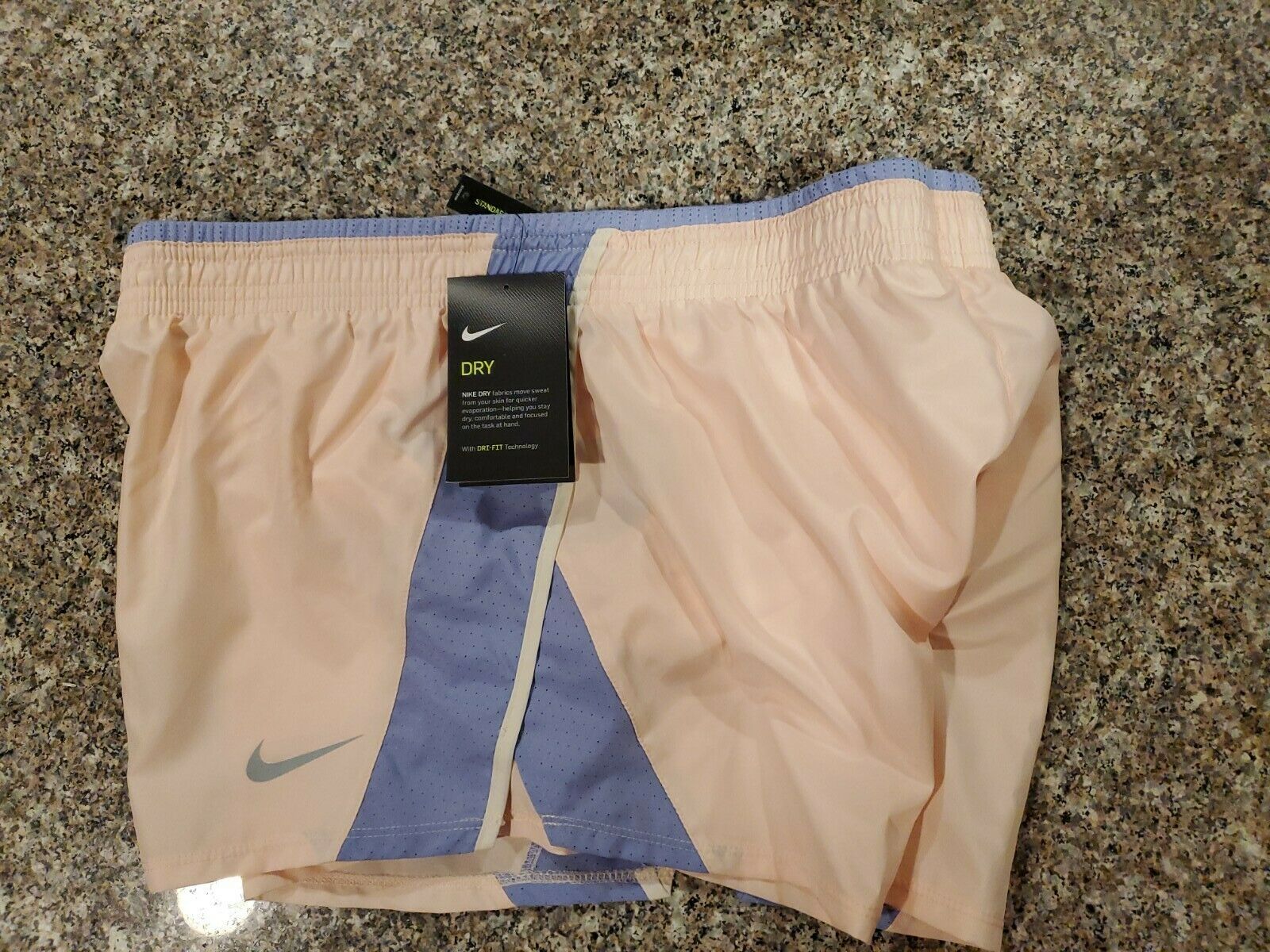 Nwt Women's Nike Dri-fit Lt Pink & Purple Standard Fit Running Shorts Size Xxl