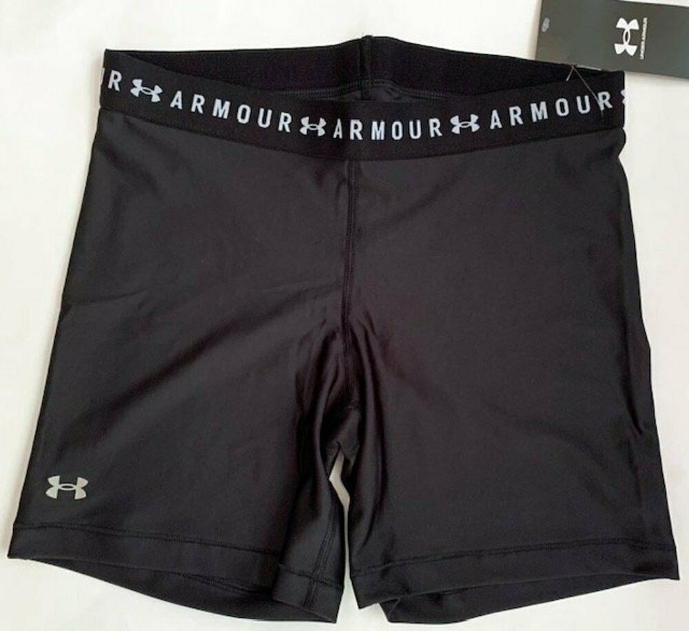 Nwt Under Armour Middy Women's Large Black 5" Shorts Compression Activewear