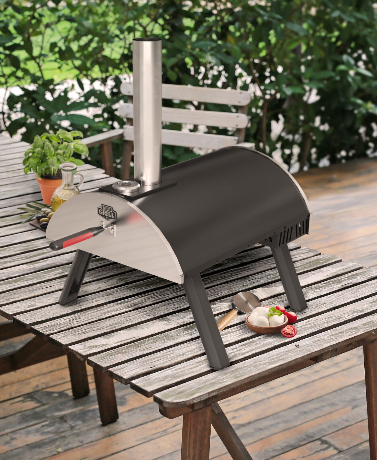 Outdoor Pizza Oven Pellet Grill Portable Smoker Grill Charcoal Wood Bbq Smoker