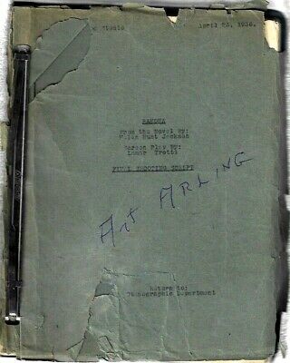 "ramona" Signed Orig. 1936 Shooting Script Estate Of Cinematographer!