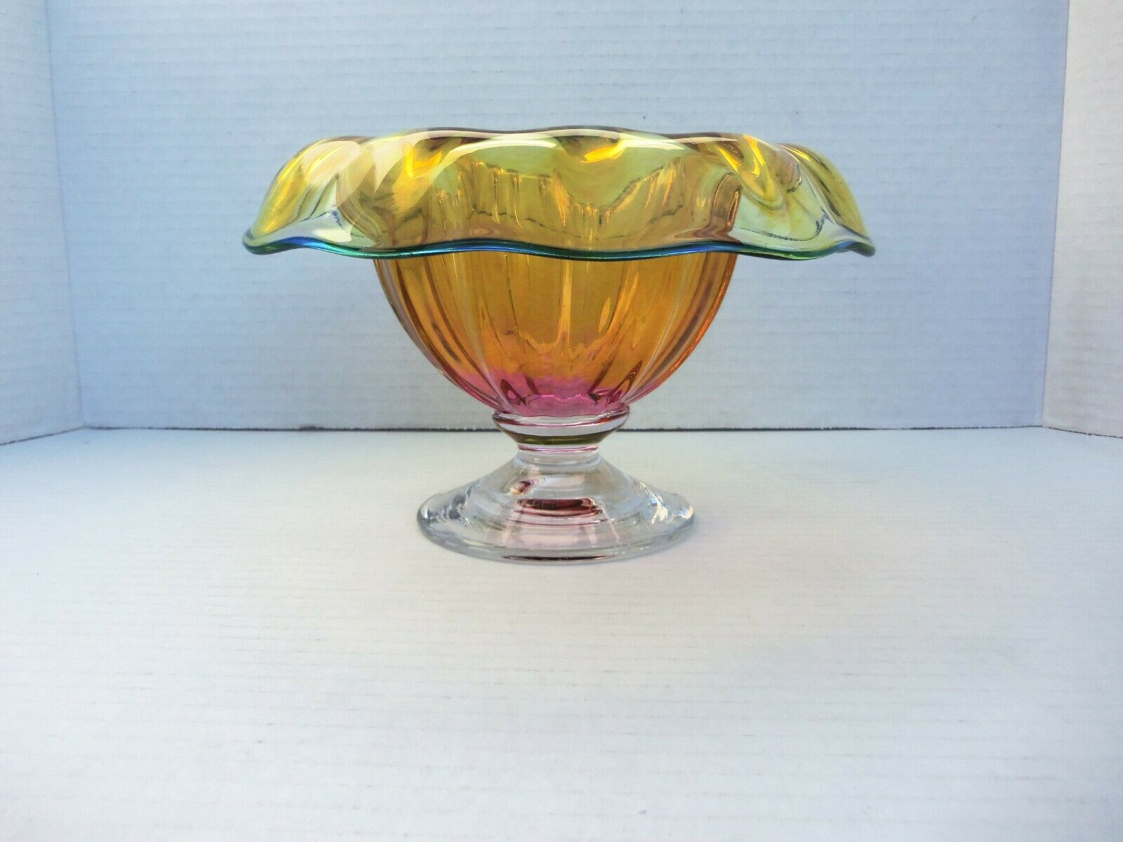 Vintage Candy Dish Fenton, Vaseline, Stretch, Glass Not Sure - Beautiful -