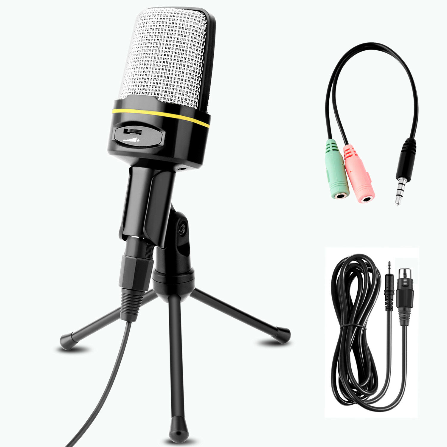 Professional Audio Condenser Microphone Mic Sound Recording Stand Tripod Phone