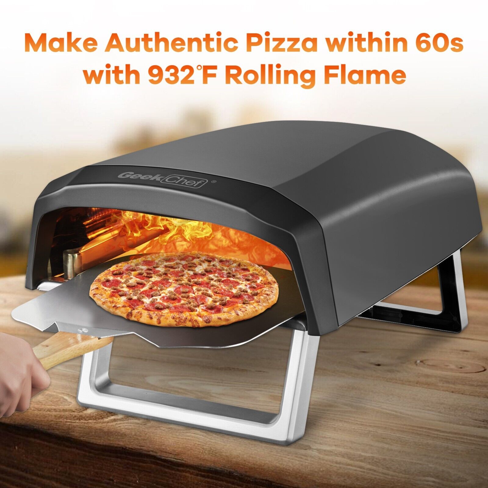 13 Inch Gas Pizza Oven Outside Propane Outdoor Ovens Portable Foldable Garden