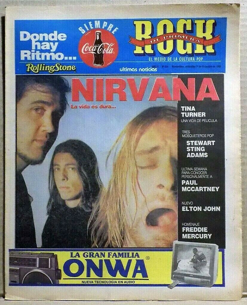 Nirvana Freddie Mercury Sting Rod Stewart 1993 Uruguay Rock Magazine Rare