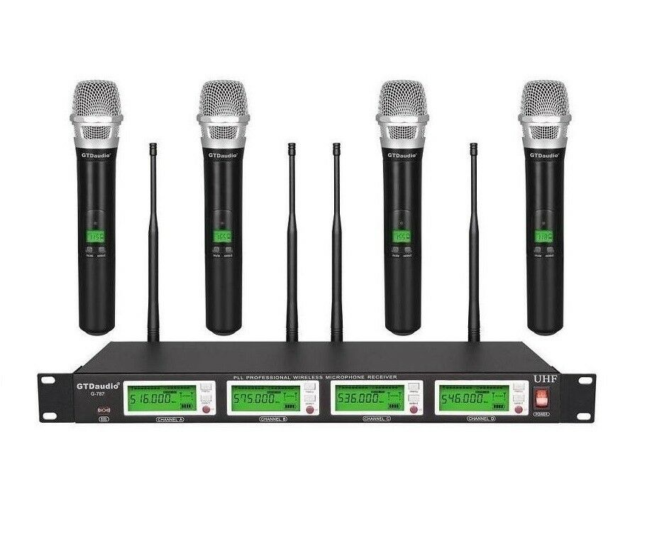 Gtd  4x800 Channel Uhf Diversity Wireless Handheld Microphone Mic System 787h