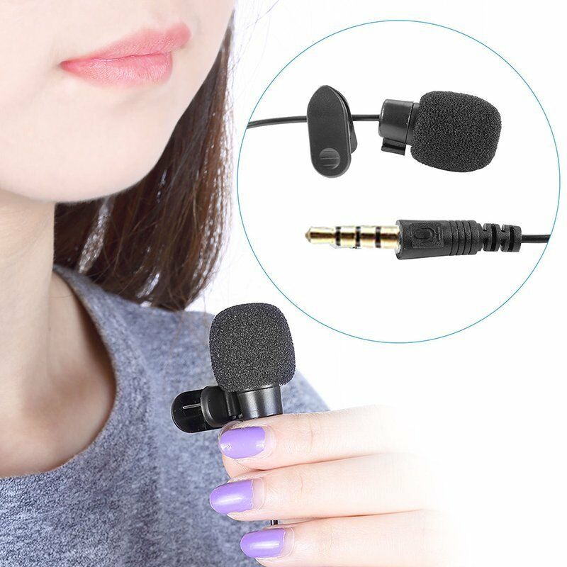 3.5mm Clip On Lavalier Lapel  Microphone Hands Free Wired Condenser Mini Mic New