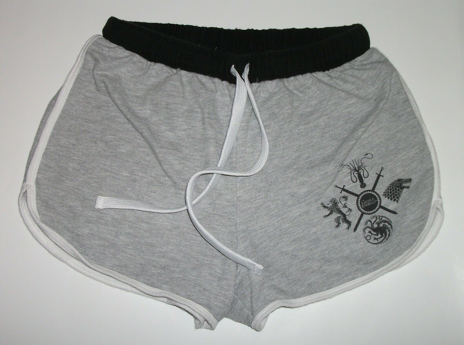 Womens Game Of Thrones Westeros Gray Drawstring Shorts Size Small