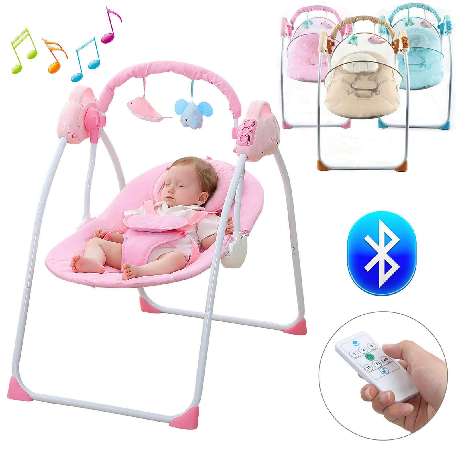 Baby Bouncer Swing Seat Rocker Portable Electric With Music Infant Cradle Chair