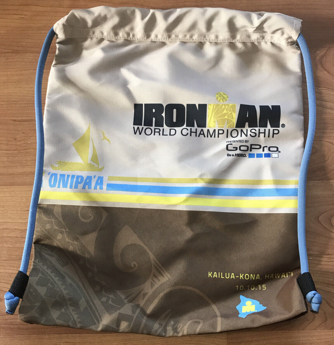 2015 Ironman Kona Hawaii World Championship Triathlon Drawstring Bag Backpack