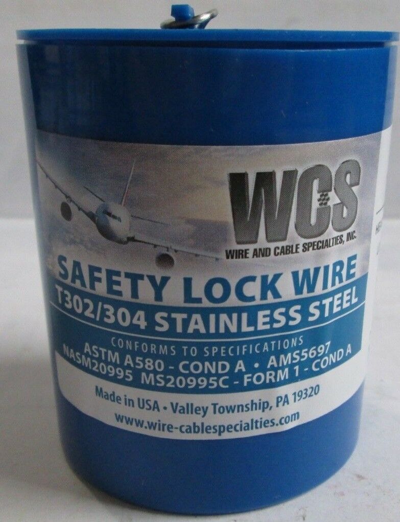 Aircraft Safety Lock Wire Ms20995c51 1 Lb. Roll .051” Diameter T302/304 Ss New