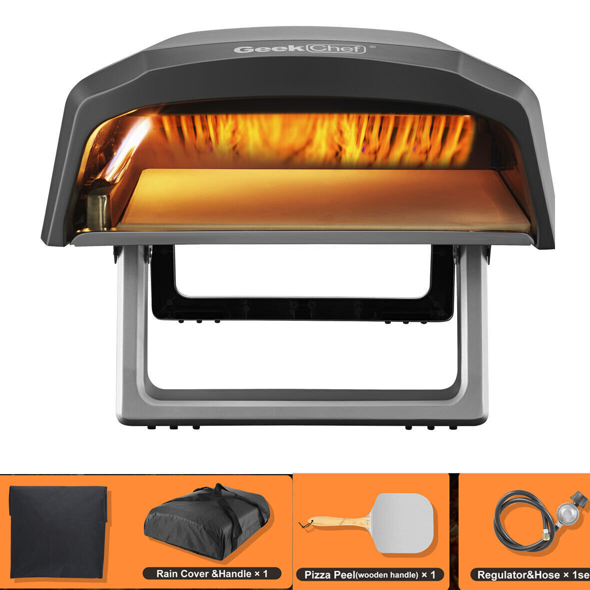 Geek Chef Portable Outdoor Pizza Oven - Gas Fired, Fire & Stone Outdoor Oven Us