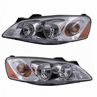 Headlights Headlamps W/ Amber Signal Left & Right Pair Set For 05-10 Pontiac G6