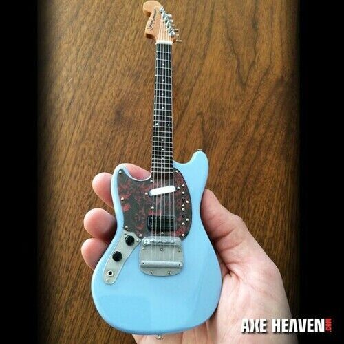 Wb Kurt Cobain Nirvana Fender Mustang Sonic Blue Mini Guitar Replica