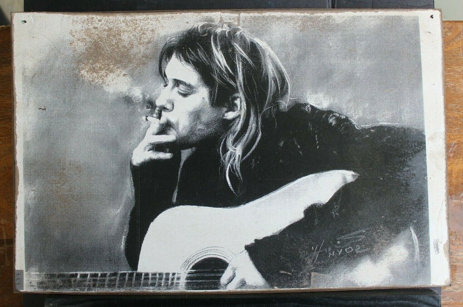 Kurt Cobain Nirvana Vintage Handmade Wood Rock-n-roll Legend Sign