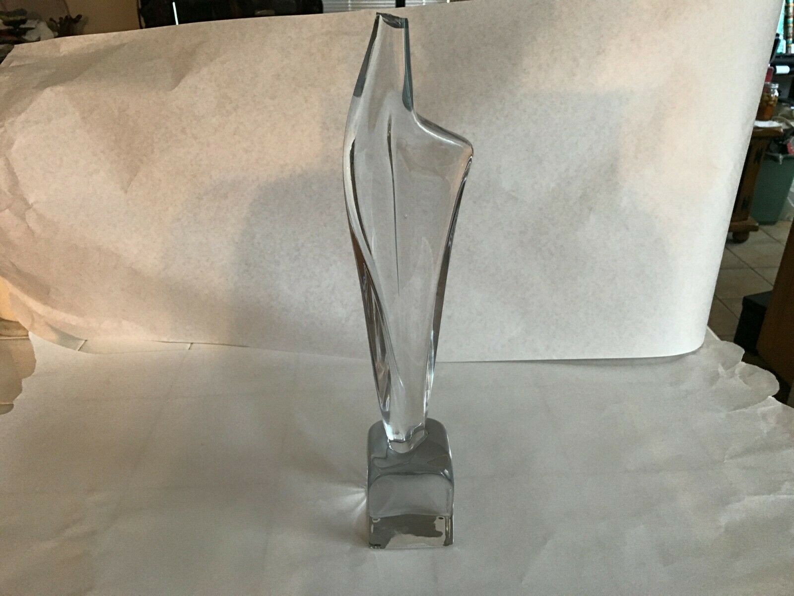 Daum France Ultra Modern Art Glass Crystal Torch Flame Sculpture 19 Inches