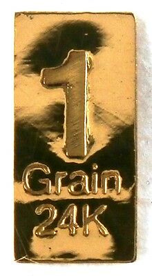 1 Grain 24k Pure Gold .999 Fine Benchmark Strategic Metals& Cert A1bx
