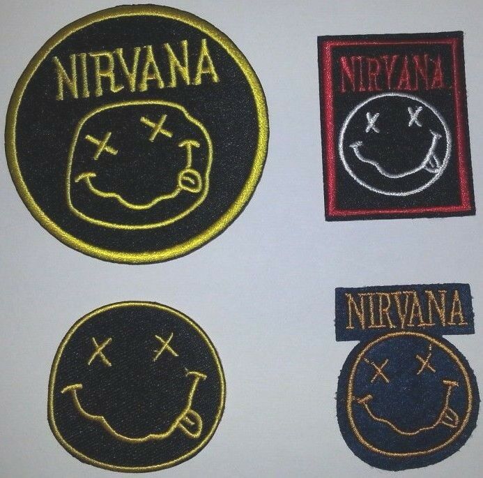 Nirvana Rock & Roll Band Patch Patches~4 Types~embroidered Applique~iron Or Sew
