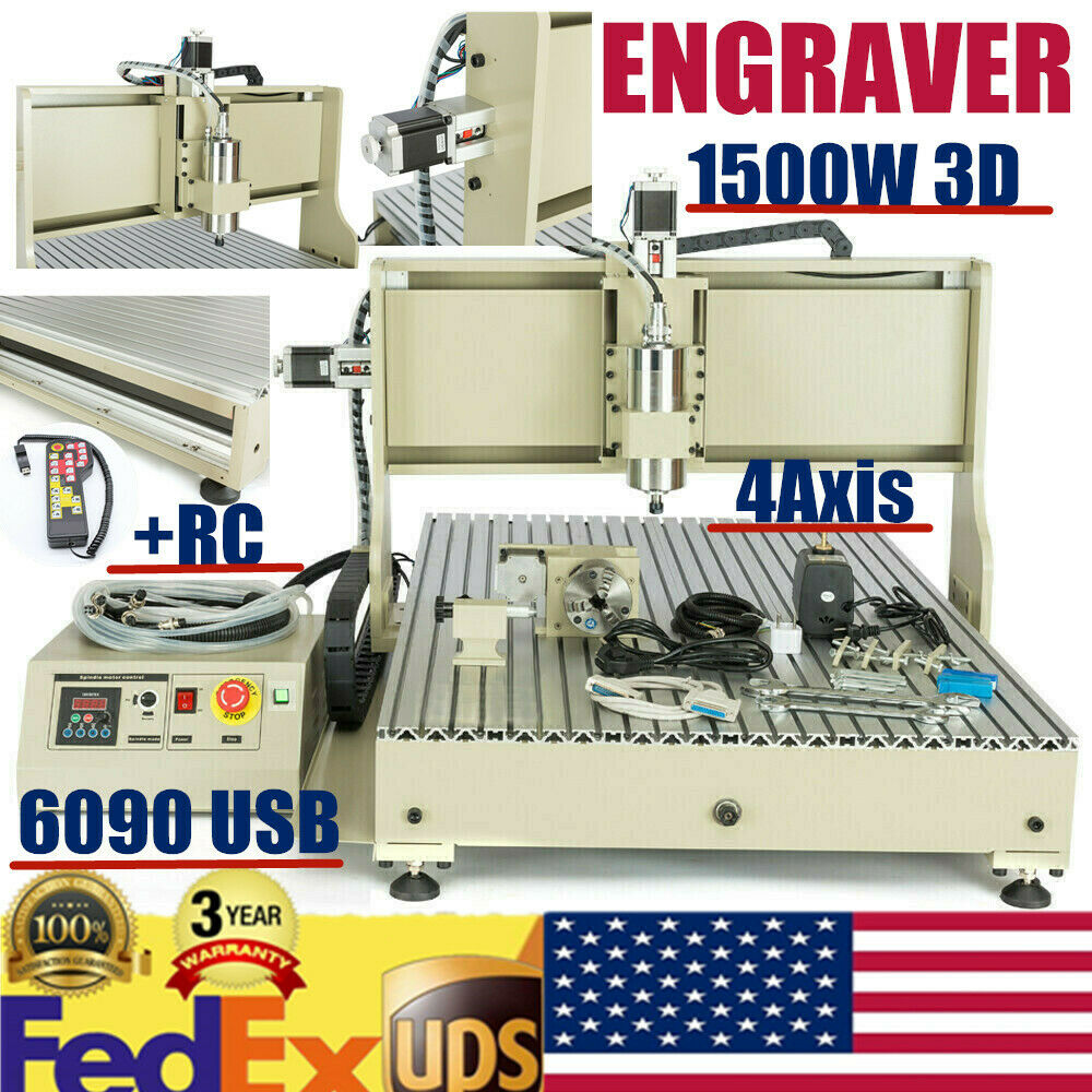 Usb Cnc 4 Axis 6090 Router Engraver 3d Engraving Machine With Remote Controller
