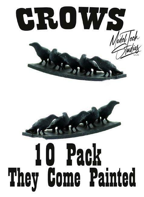 O Scale Crows 10 Pack 1/48 Scale Comes Painted