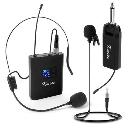 Uhf Wireless Lavalier Microphone Headset Lapel Mic Bodypack Transmitter Receiver